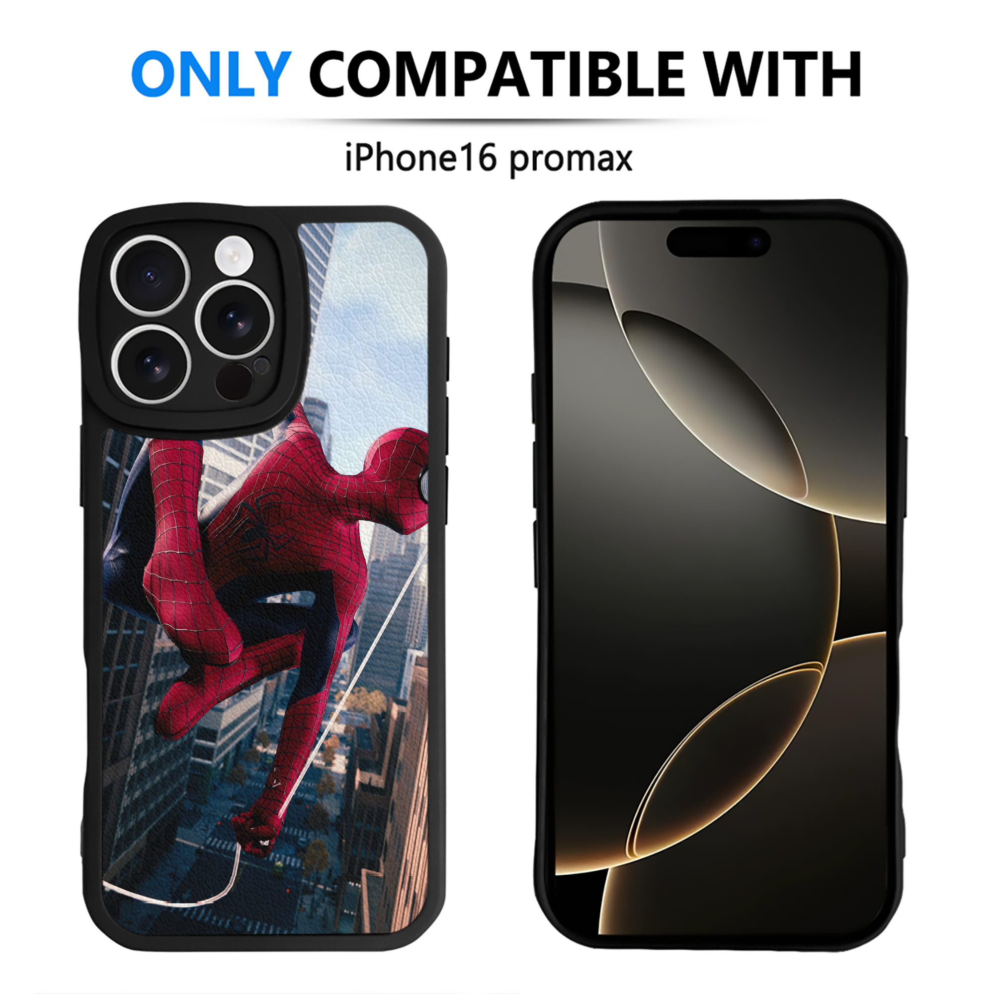 （画像用） Spider Man スパイダーマン 【iPhone 16シリーズ対応】シリコンスマホケース（レザー調） 材質：シリコン